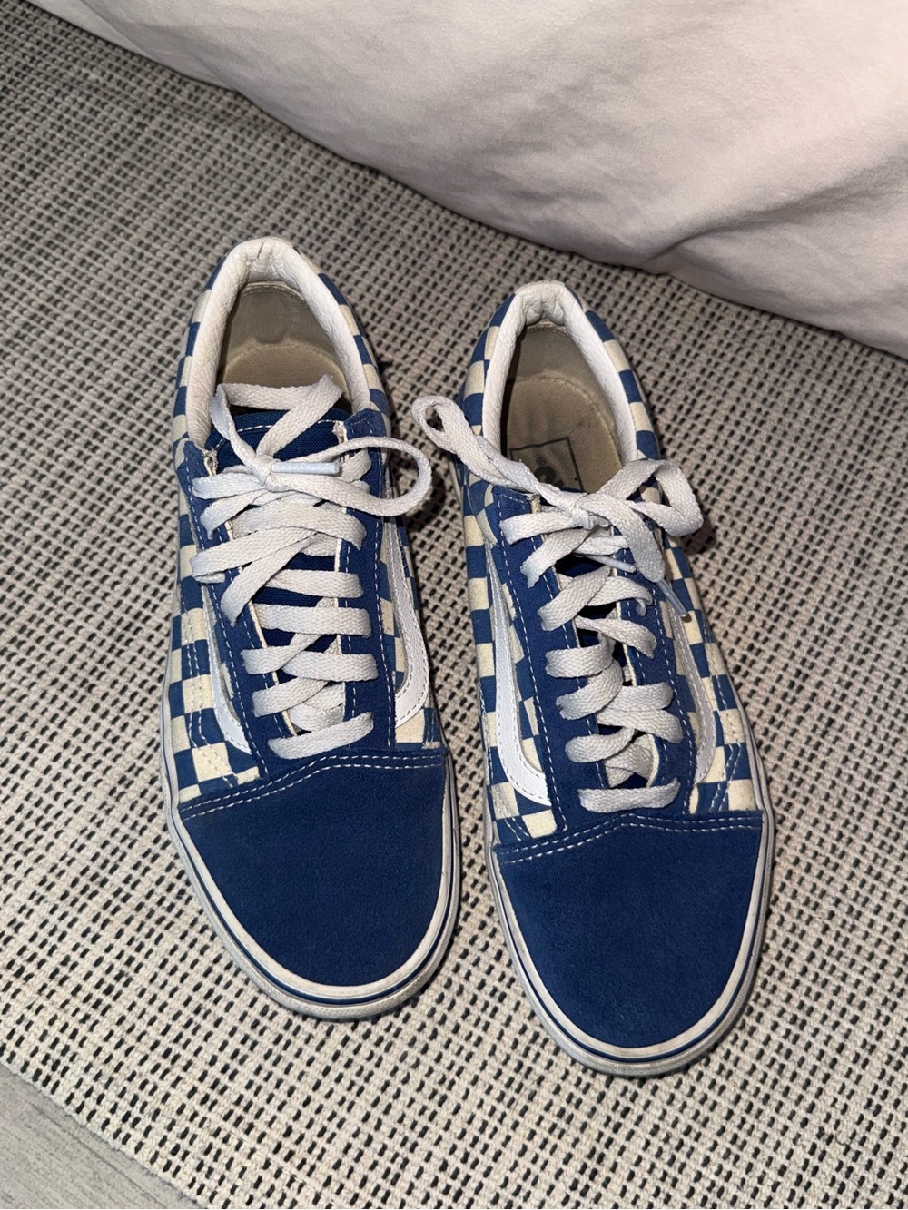 VANS Blue and White Checkered Sneakers